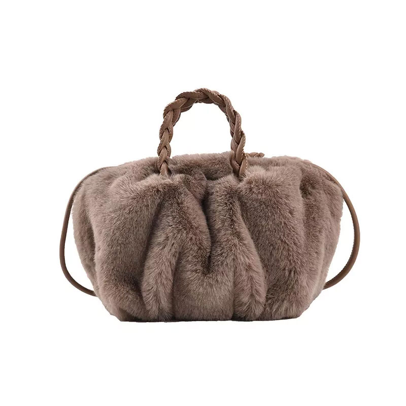 Female Faux Rabbit Fur Handbag