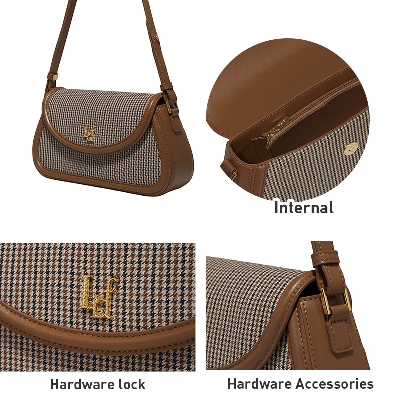 Retro Messenger Plaid Underarm Bag