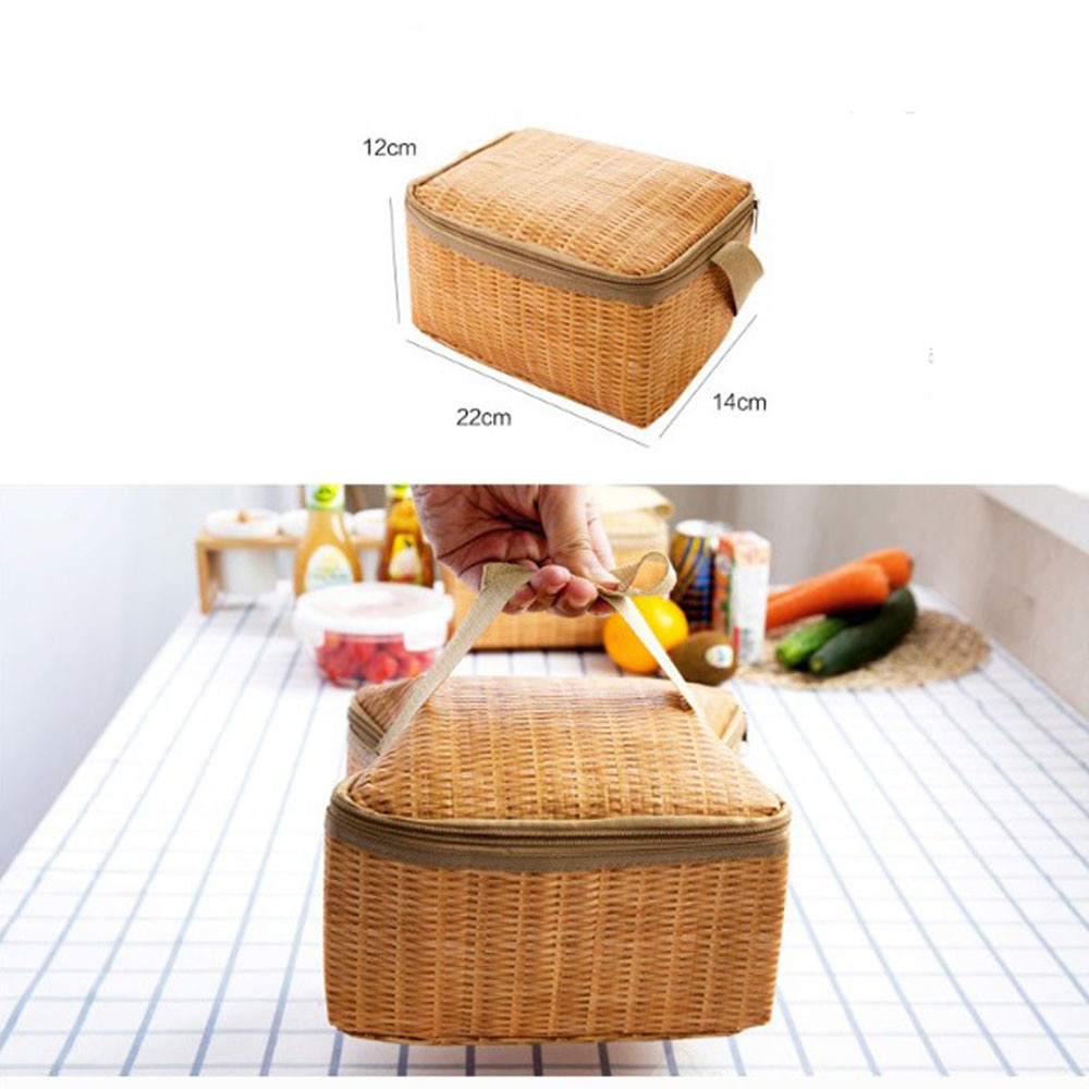 Artificial Rattan Lunch Bag