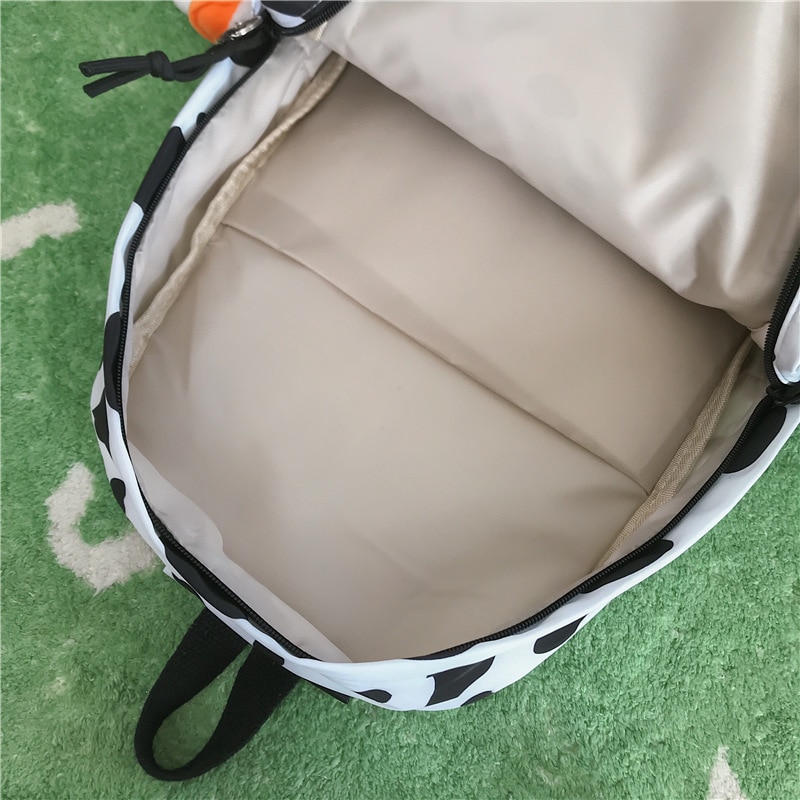 Cow Print Girl Waterproof Backpack