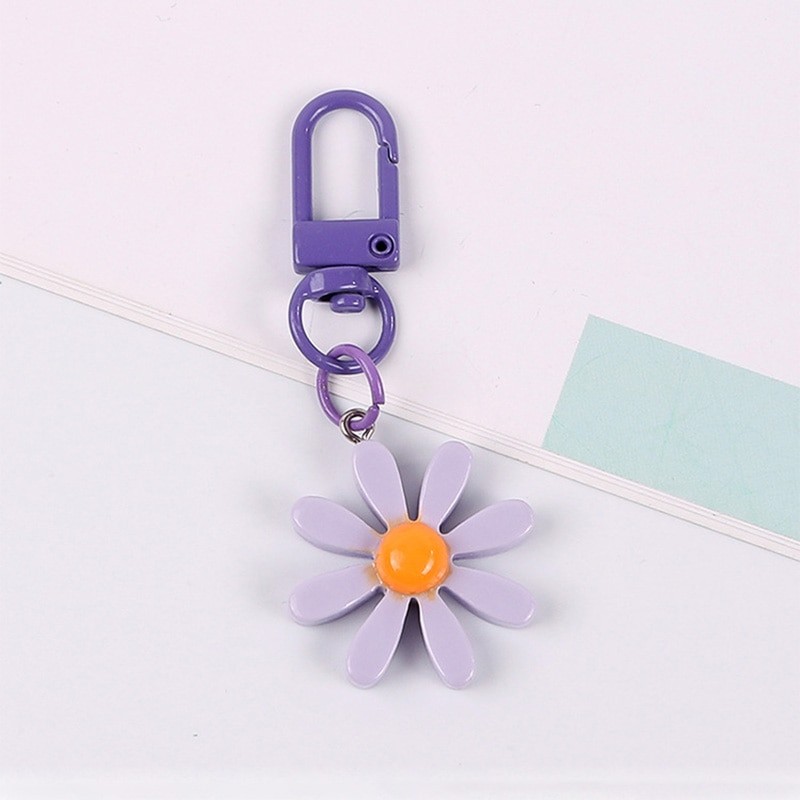 Handmade Cute Colorful Resin Flower Keychain
