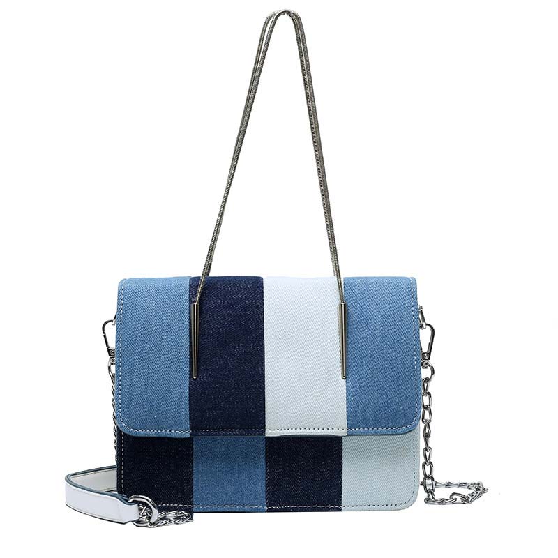 Denim Patchwork Women Shoulder Bag