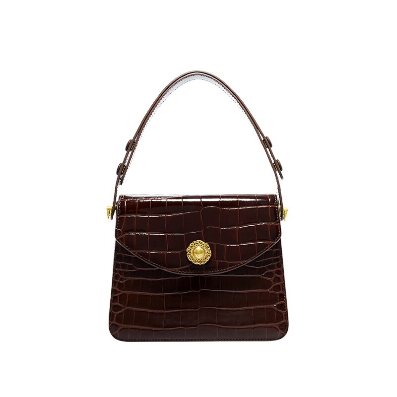 Leather Portable Underarm Handbag