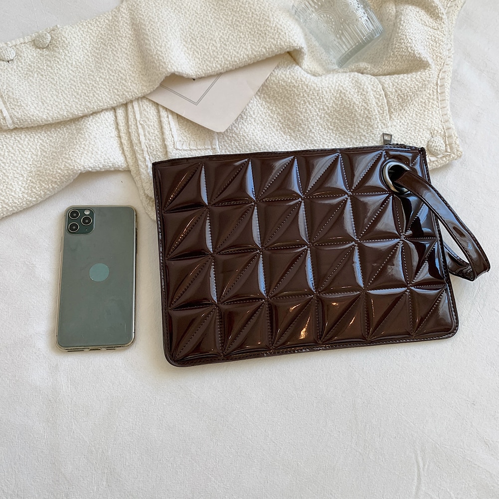 PU Patent Leather Envelope Bag