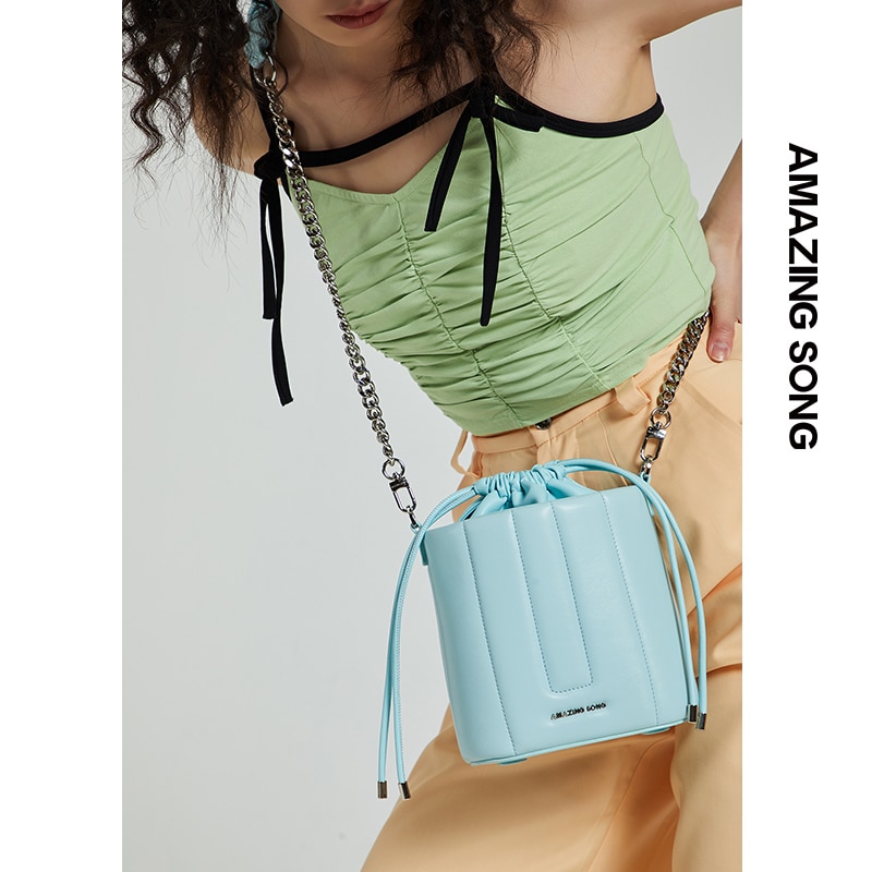 Handbags Soft Cowhide Bucket Bag