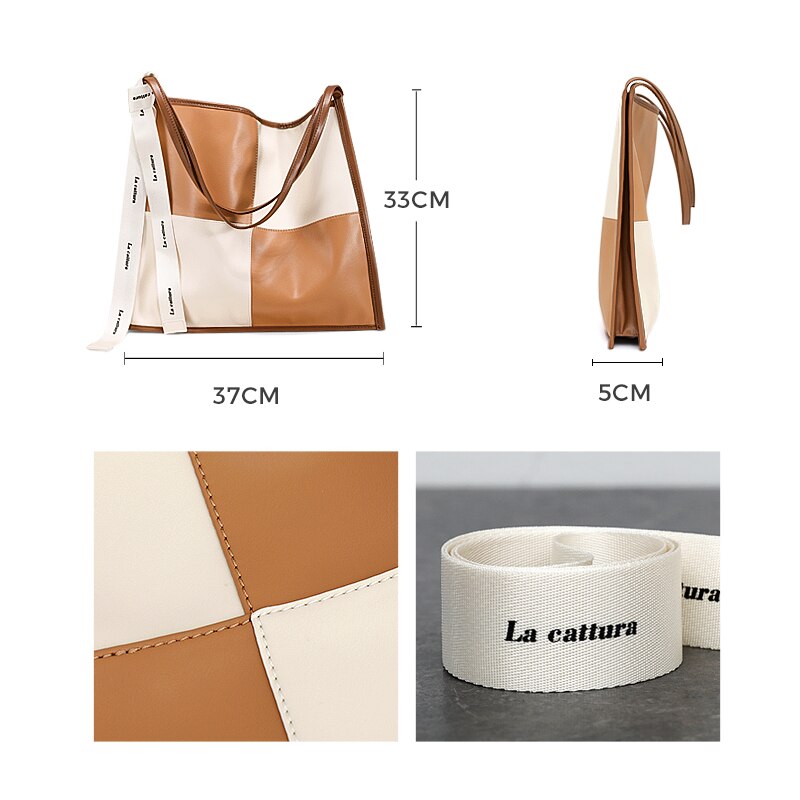 Tote Bags Large Color Block Grid