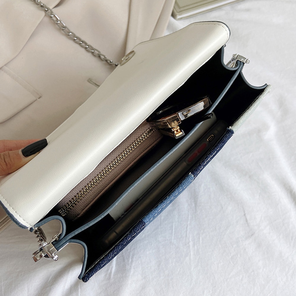 Denim Patchwork Women Shoulder Bag