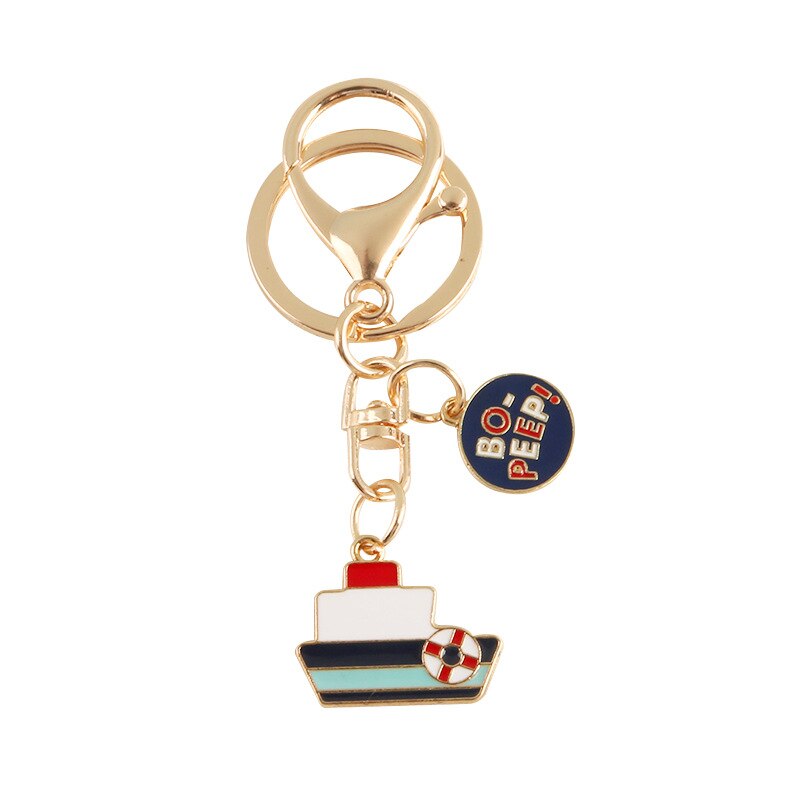 Cute Frog Boat Acrylic Keychain