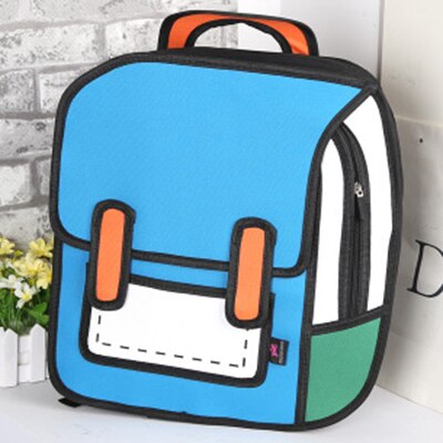 3D Jump Style 2D Drawing Cartoon Backpack