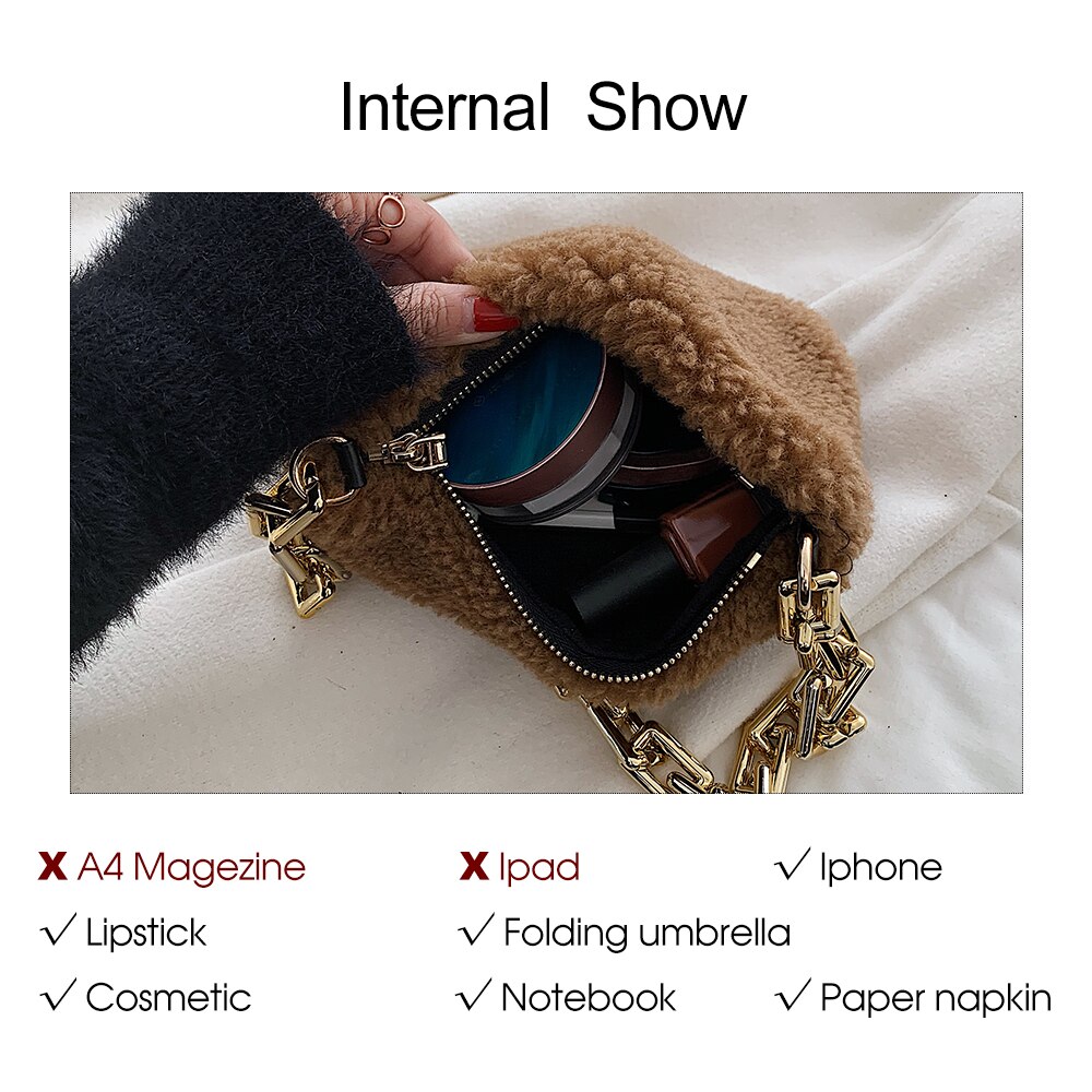 Fashion Soft Fluffy Plush Women Shoulder Bag