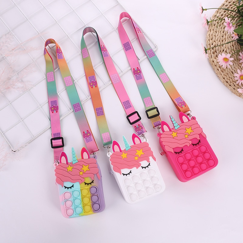 Pop Figet Toys Girl Unicorn Bag