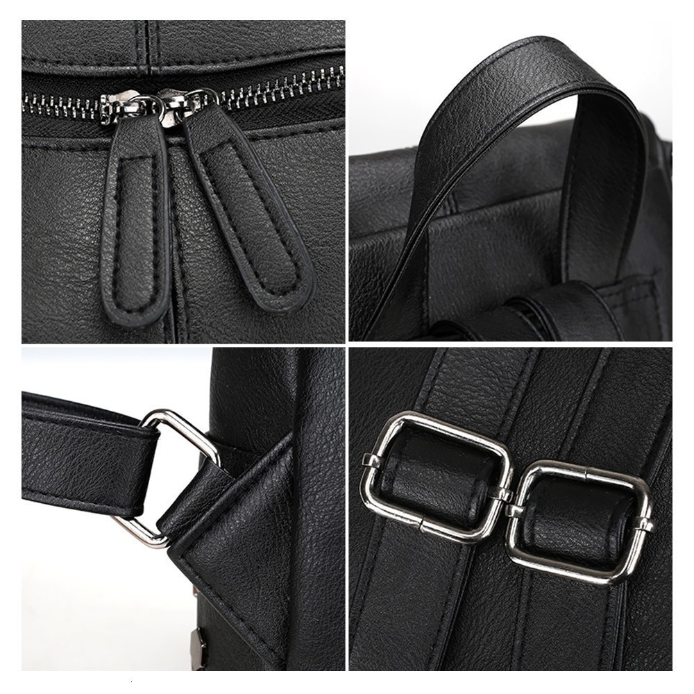 PU Leather School Backpack For Teenager