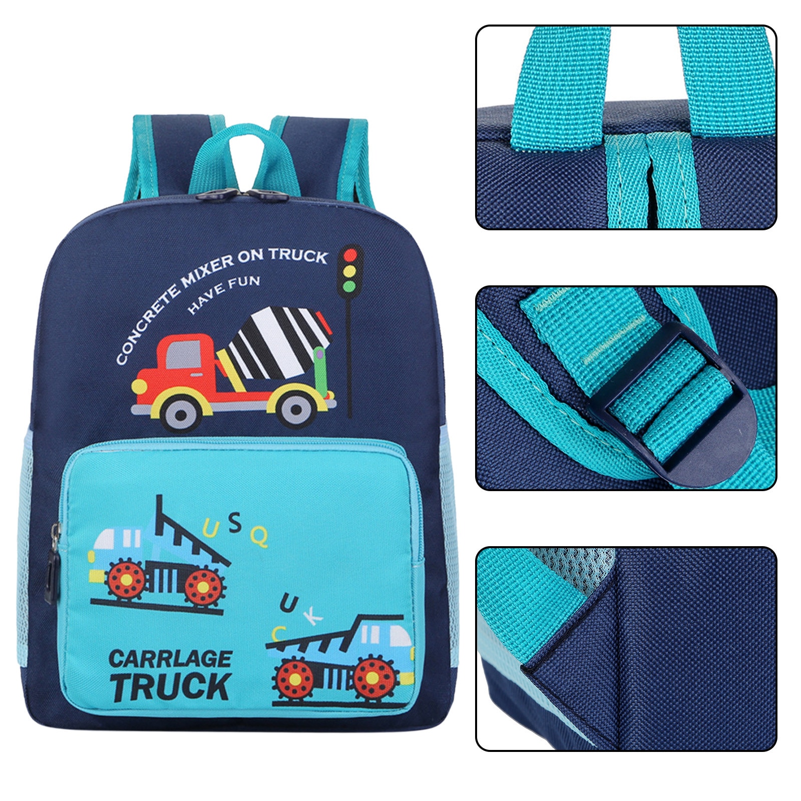 Children Cartoon Car Printing Backpack Toddler School Bag