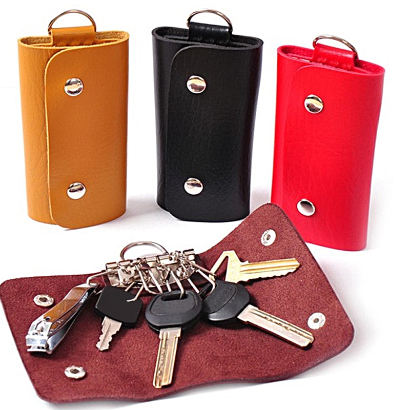PU Keychain Solid Keyrings Wallet