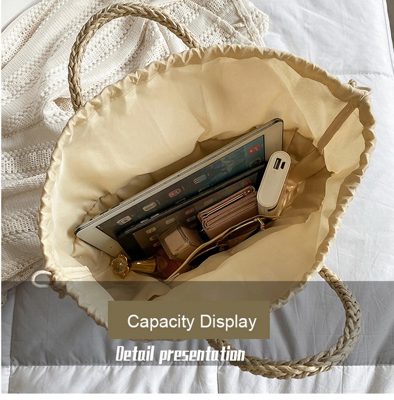 Straw Flower Rattan Crossbody Bag