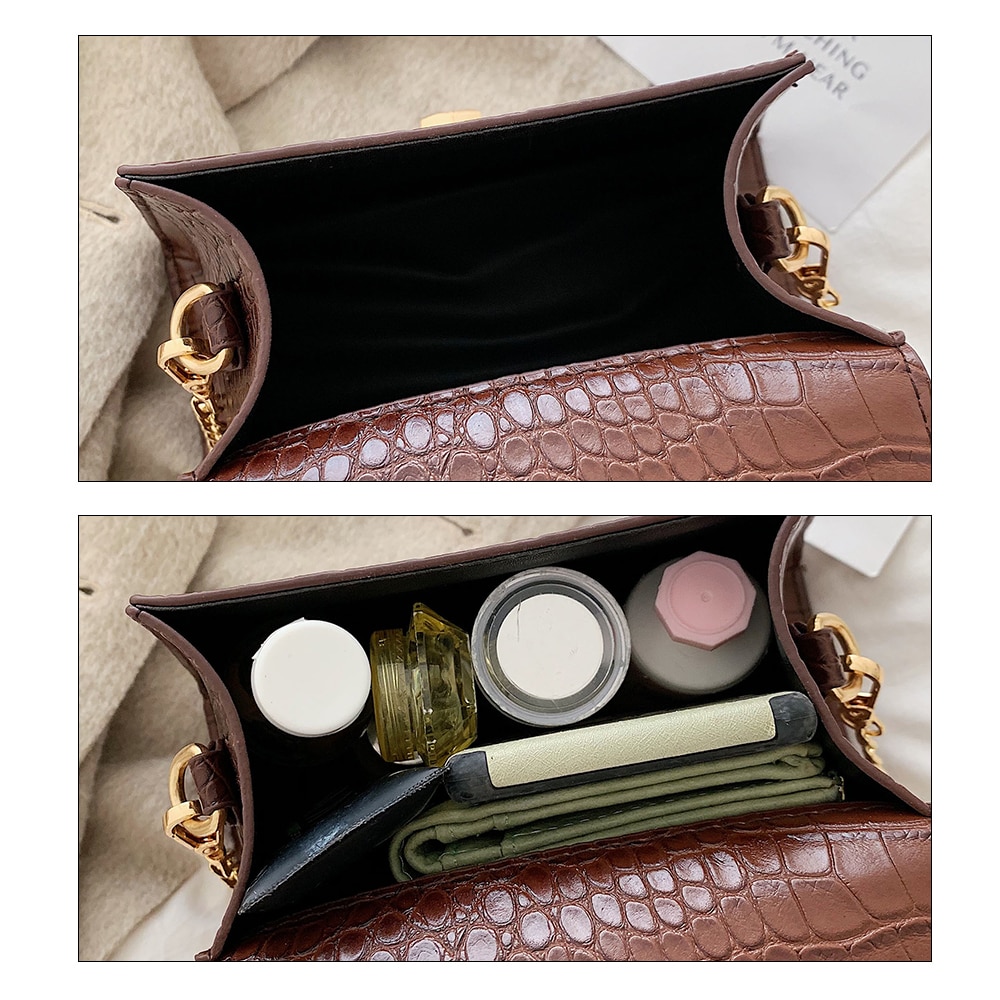 PU Leather Alligator Pattern Female Shoulder Bag