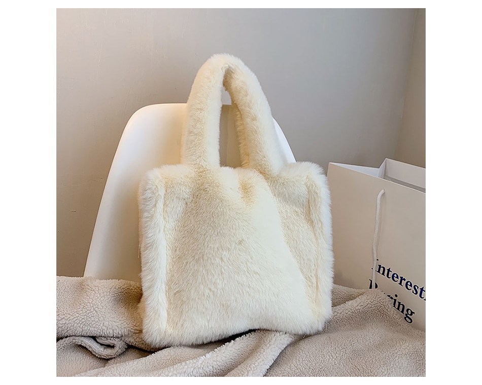 Casual Faux Fur Handbag For Women