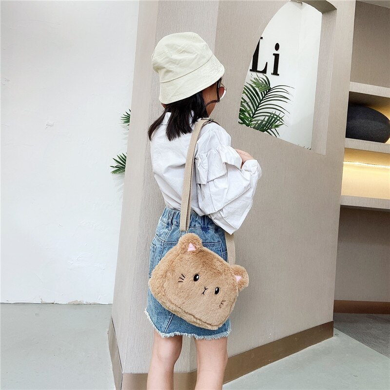 Cartoon Cat Baby Girls Crossbody Bag