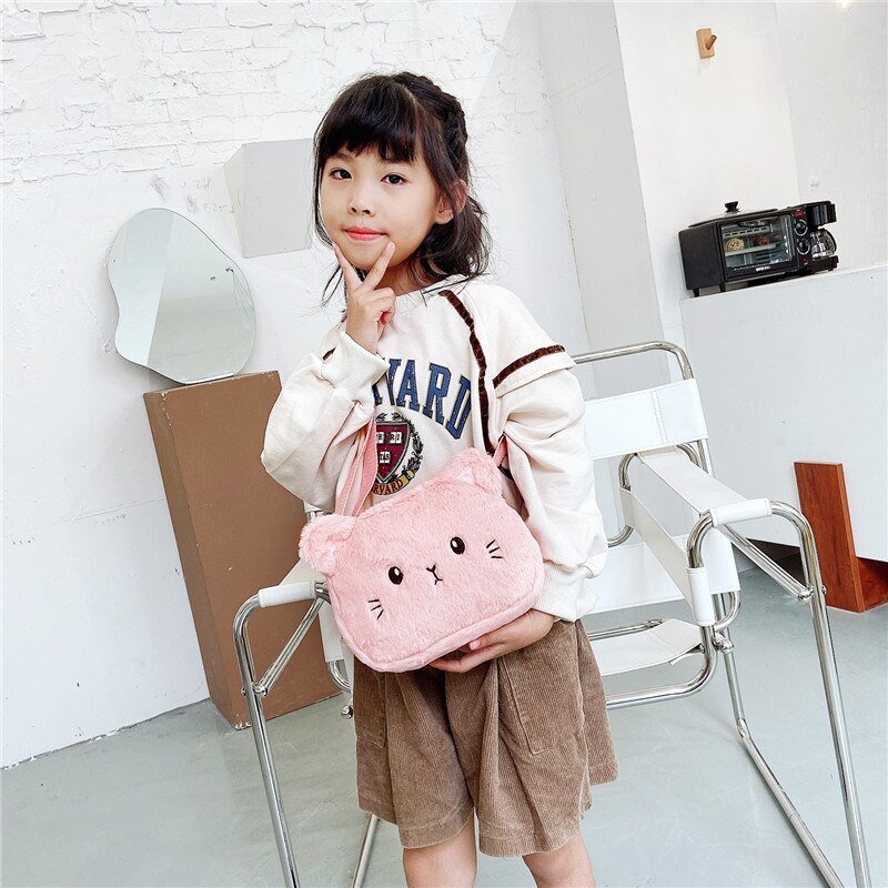 Cartoon Cat Baby Girls Crossbody Bag