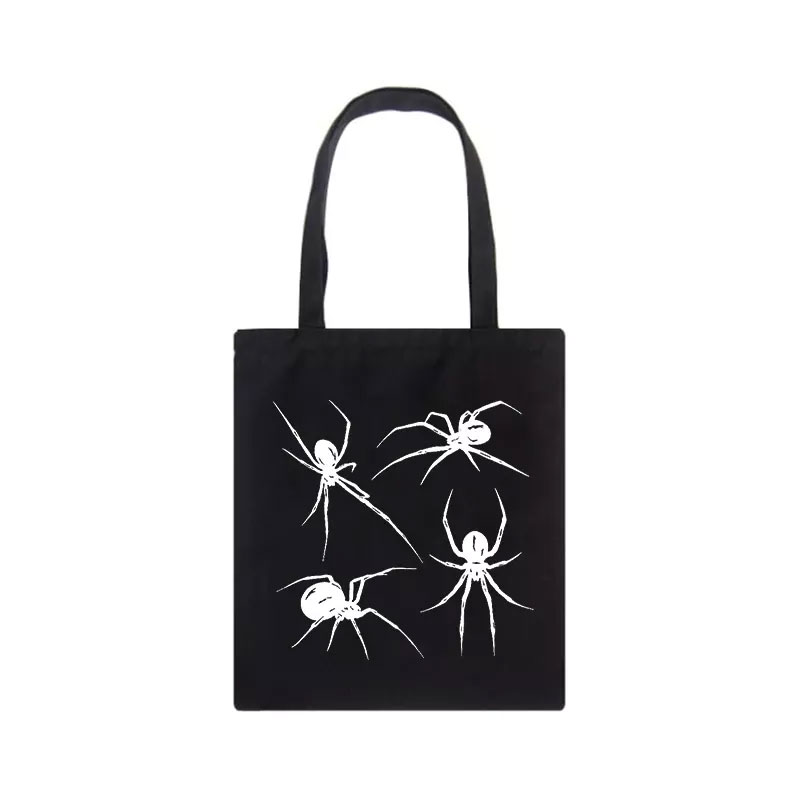 Evil Spider Print Canvas Bag