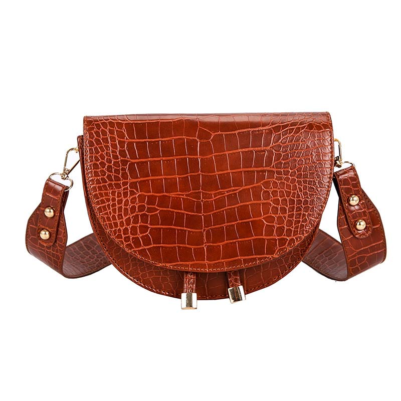Alligator Pattern Semicircle Saddle Bag