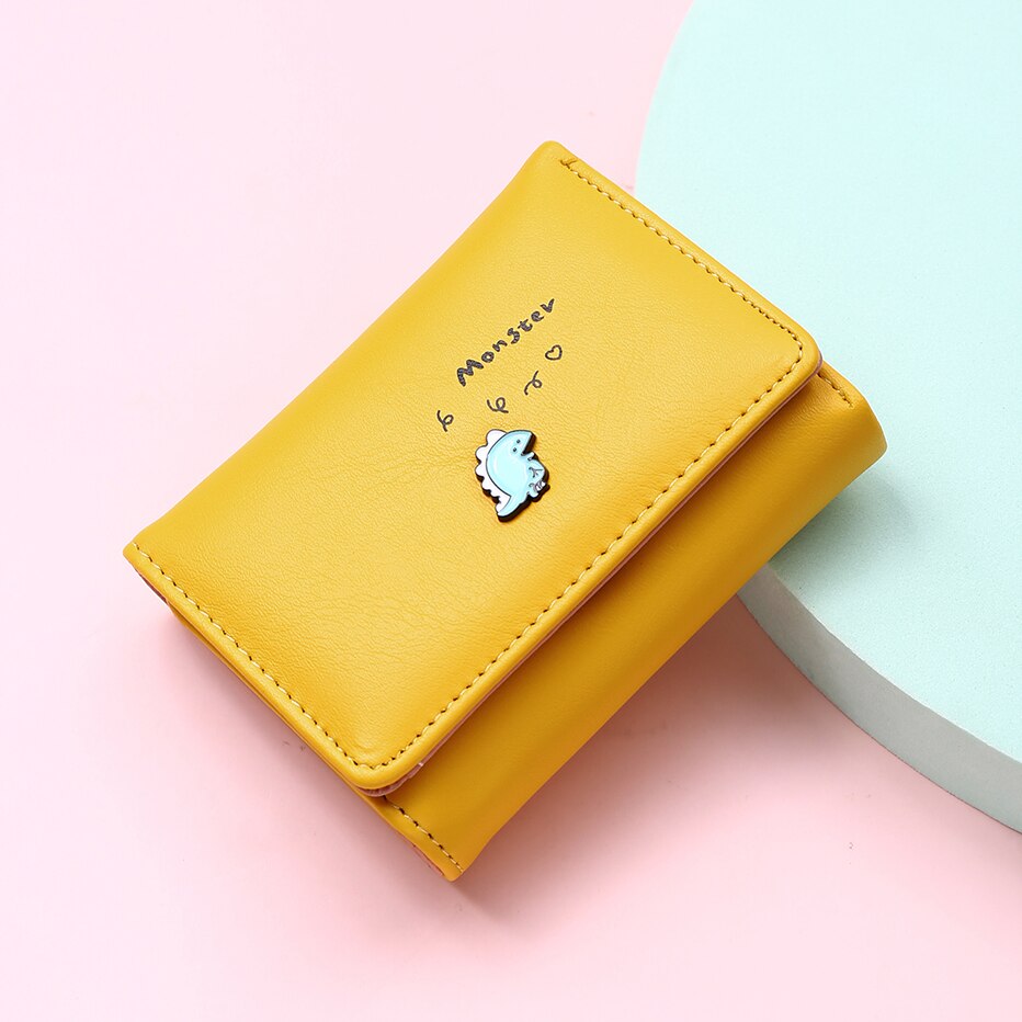 Short Cartoon Dinosaur Printed Wallet