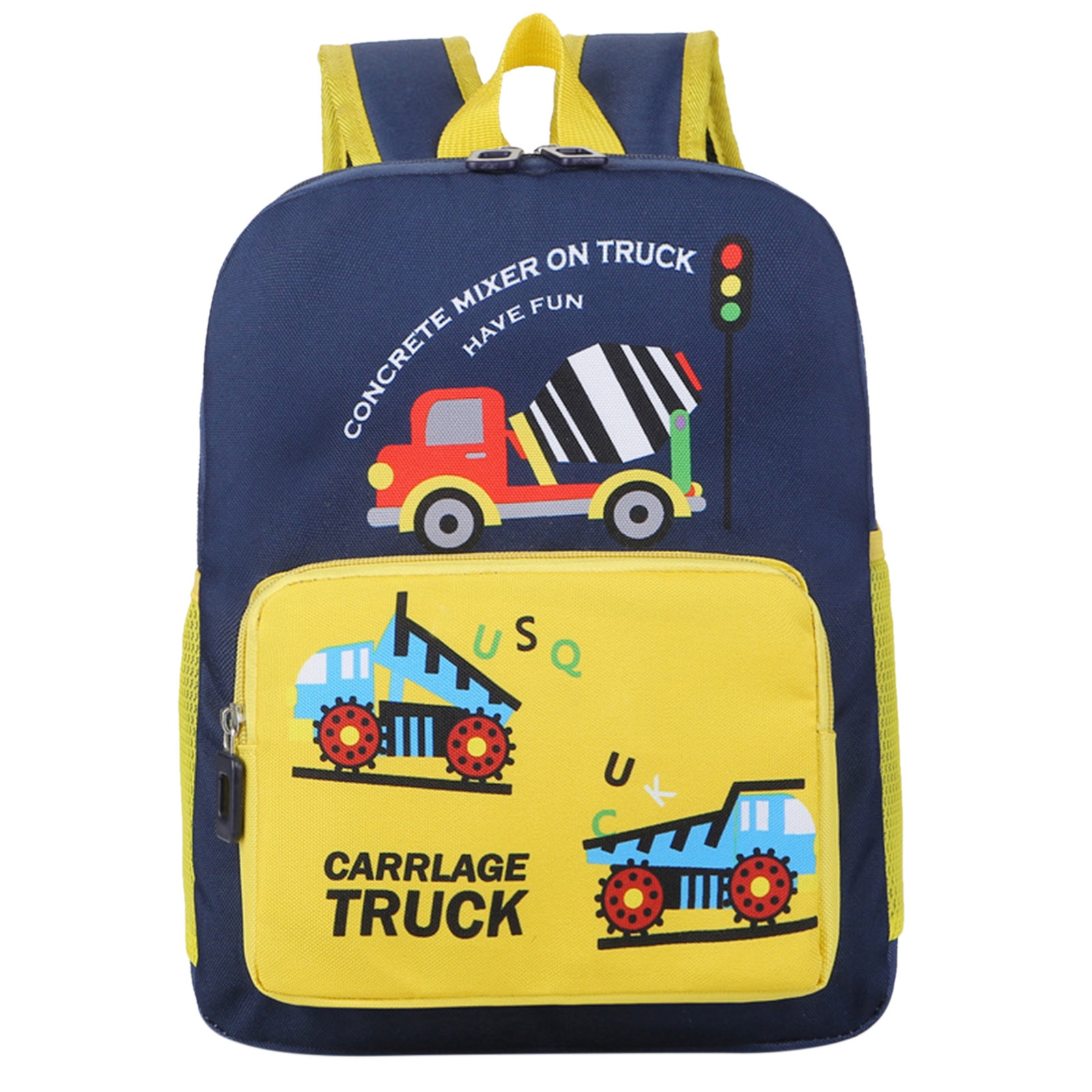 Children Cartoon Car Printing Backpack Toddler School Bag