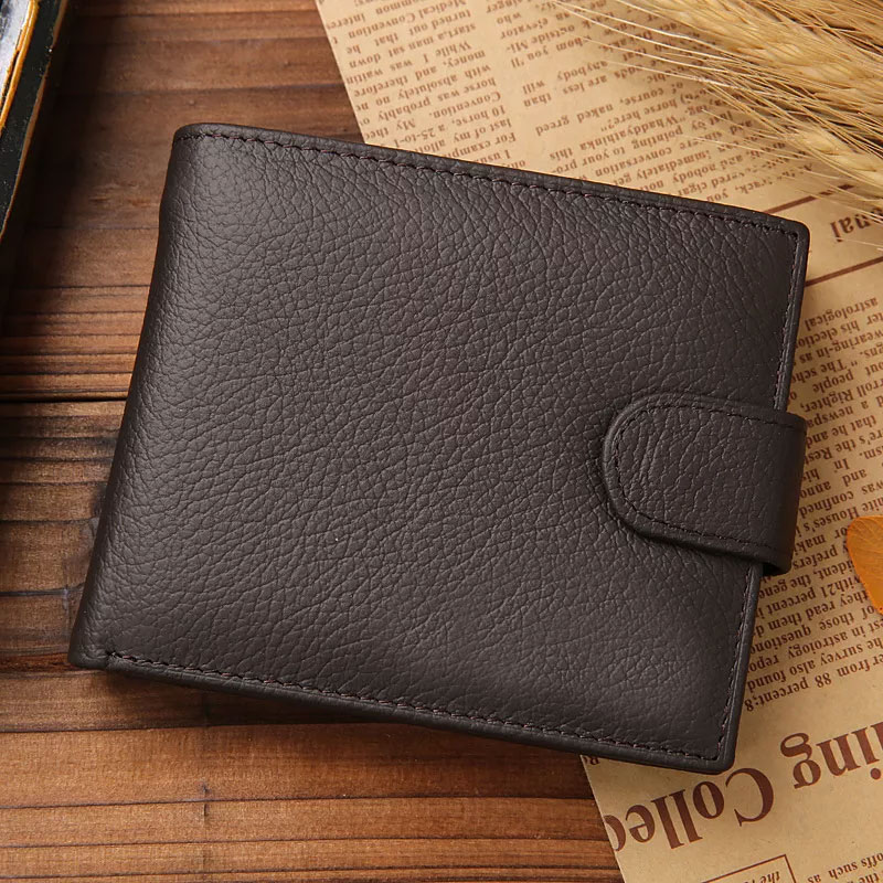 Genuine Leather Wallet Men Clip Cowhide Wallet