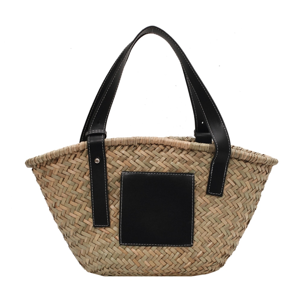 High Capacity Rattan Women Straw Handbag