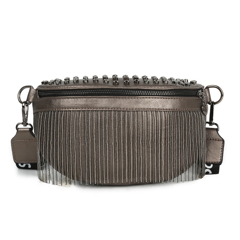 Tassel Leather Large Capacity Crossbody Chest Bag