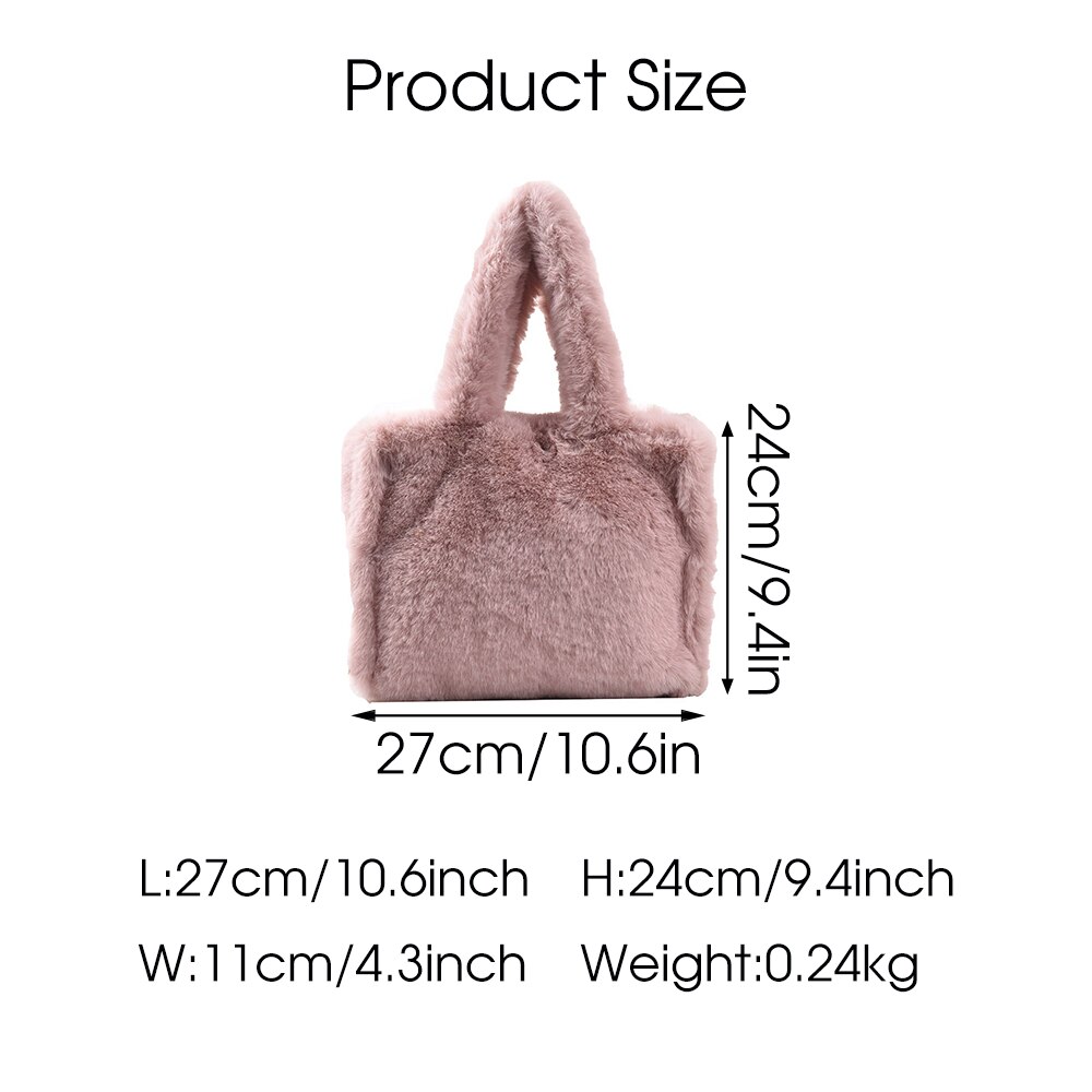 Casual Faux Fur Handbag For Women