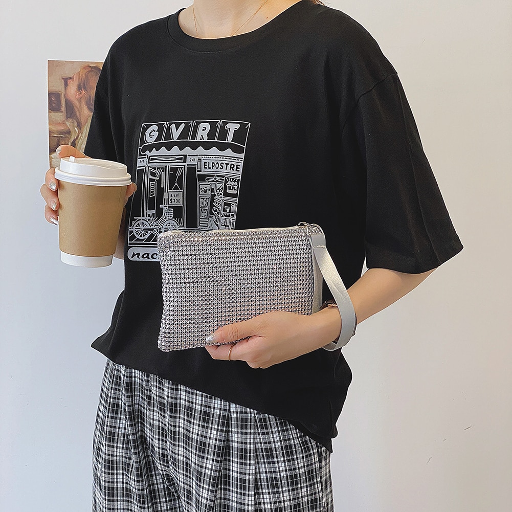 Rhinestone Wallet Phone Holder Clutch