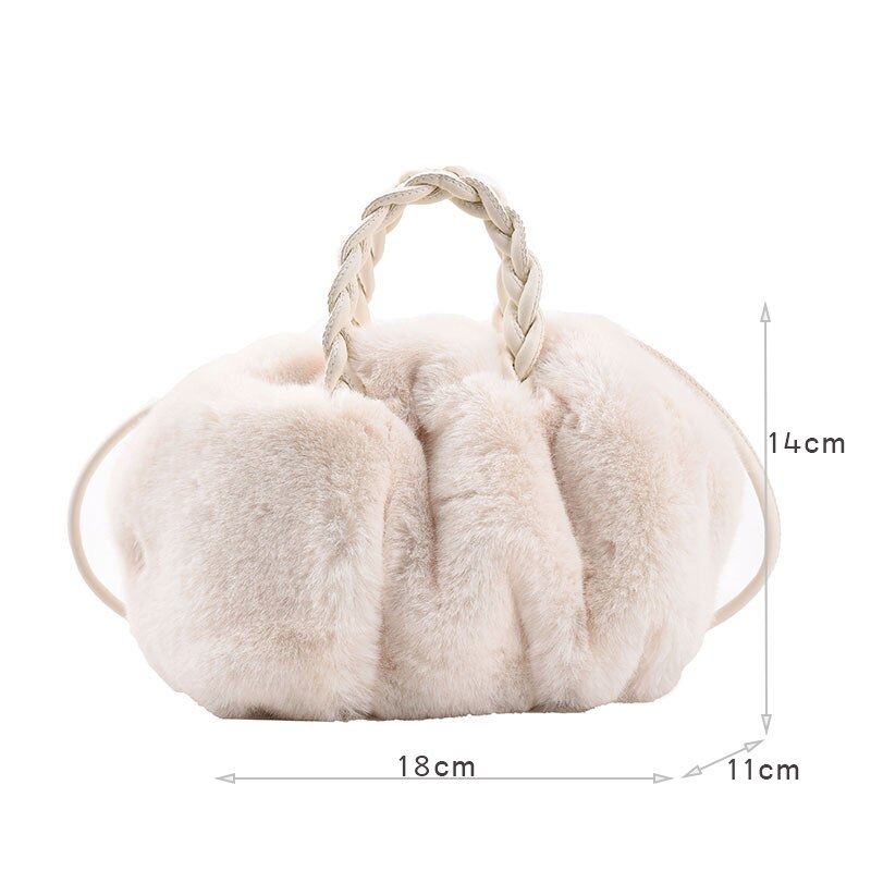 Female Faux Rabbit Fur Handbag