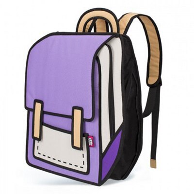 3D Jump Style 2D Drawing Cartoon Backpack