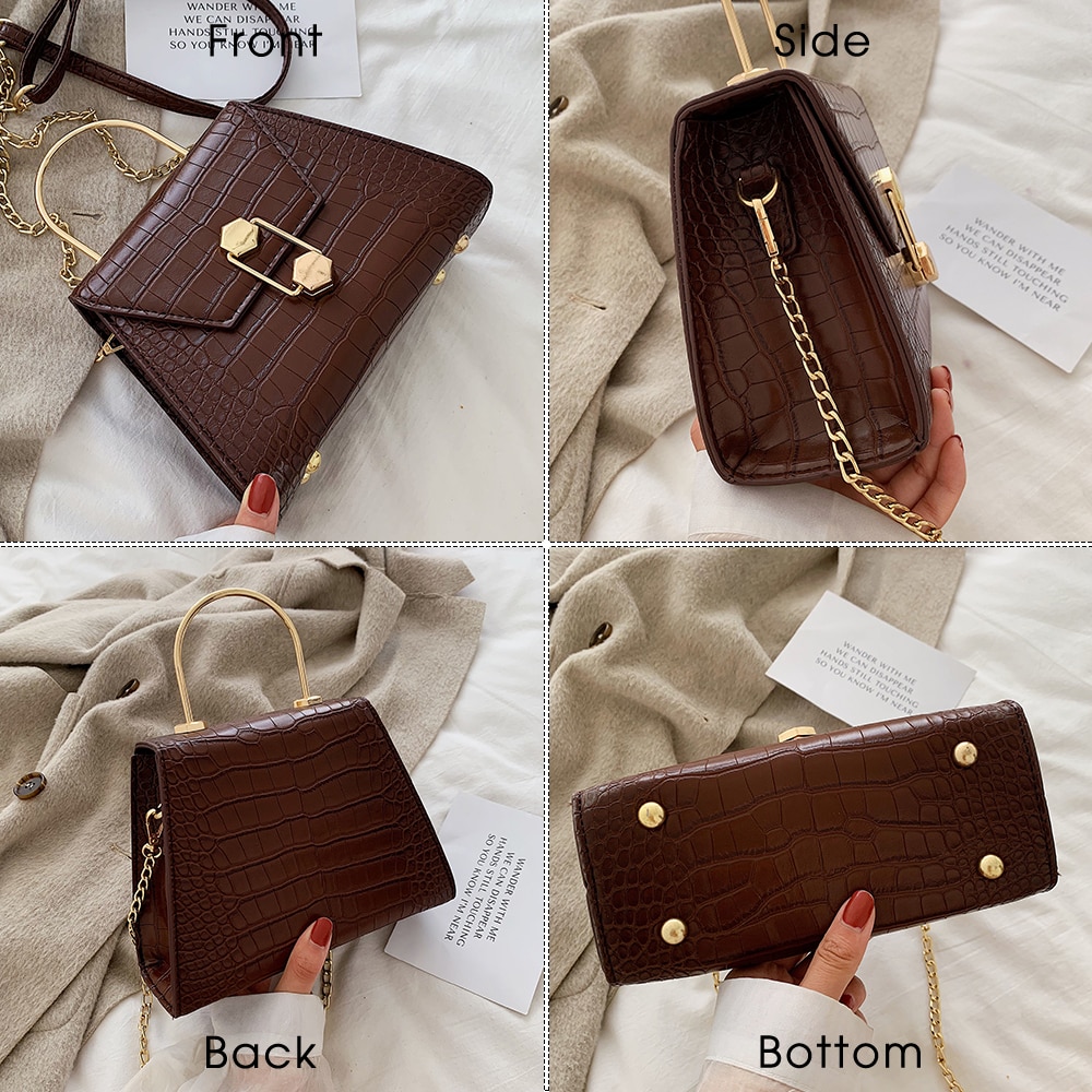 PU Leather Alligator Pattern Female Shoulder Bag