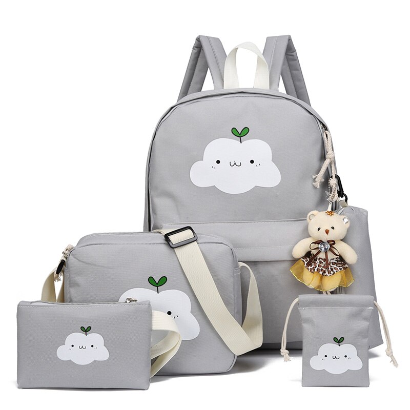 Nylon Backpack Cute Cloud Printing