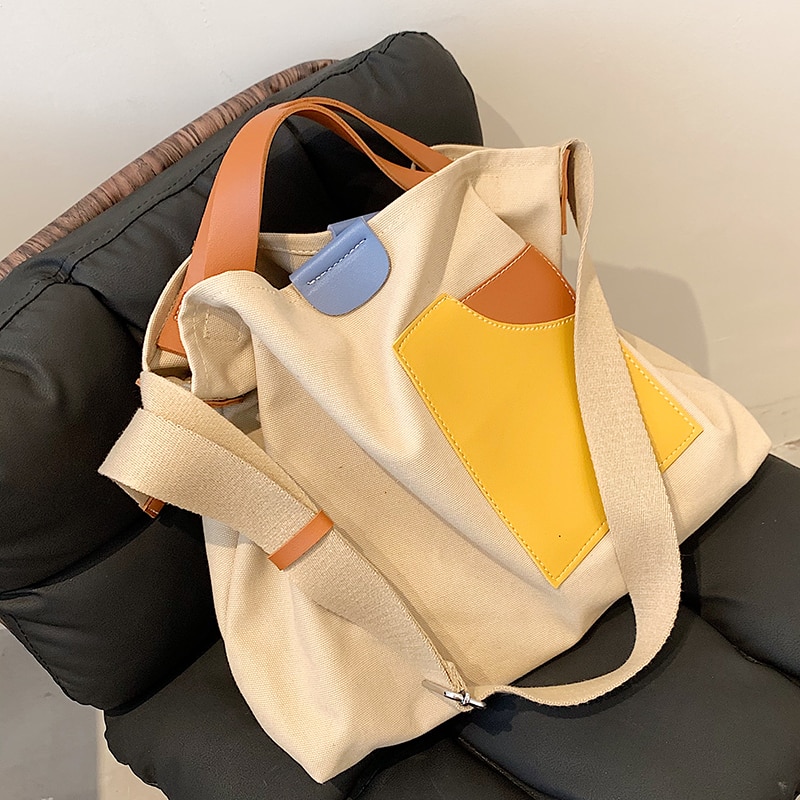 Capacity Canvas Big Shoulder Crossbody Bag