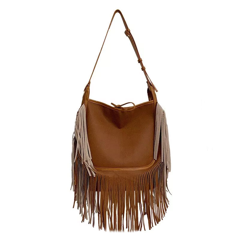 Tassel Bucket Shoulder Bag