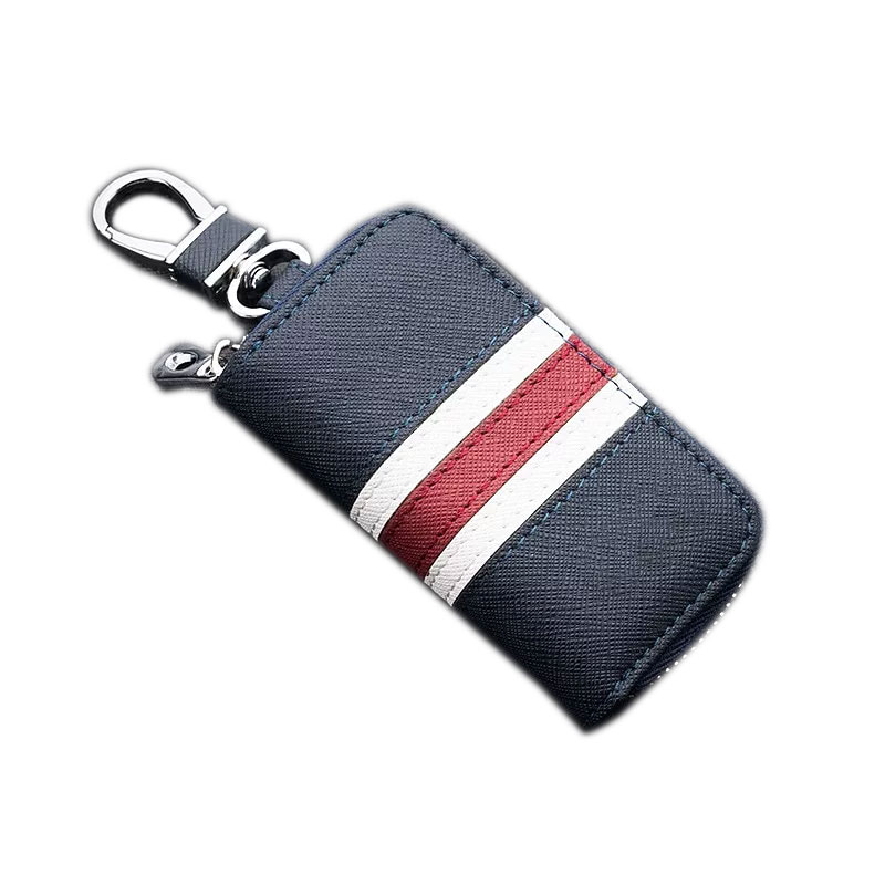 Stripes Leather Key Bag