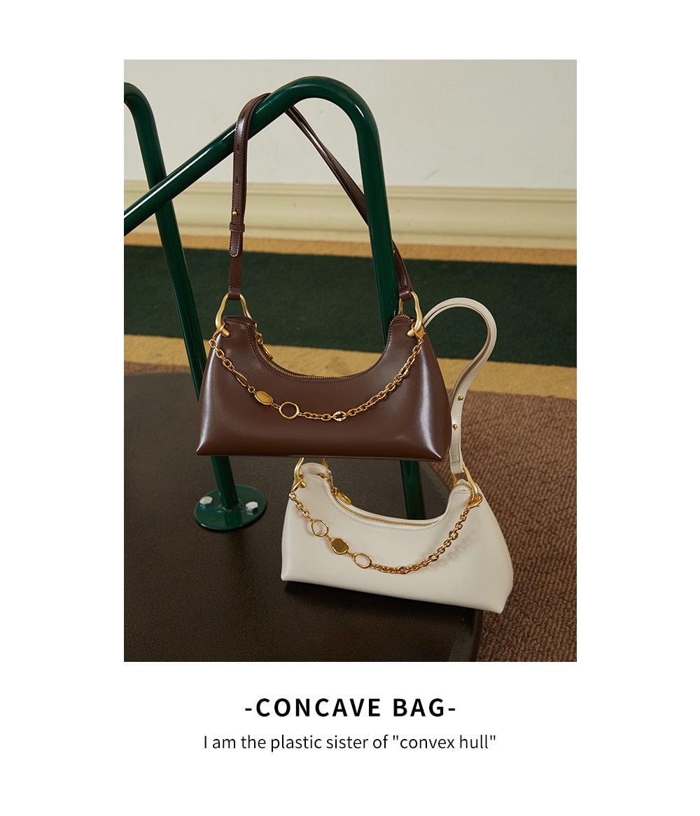 Trendy All-match Chain Underarm Baguette Bag