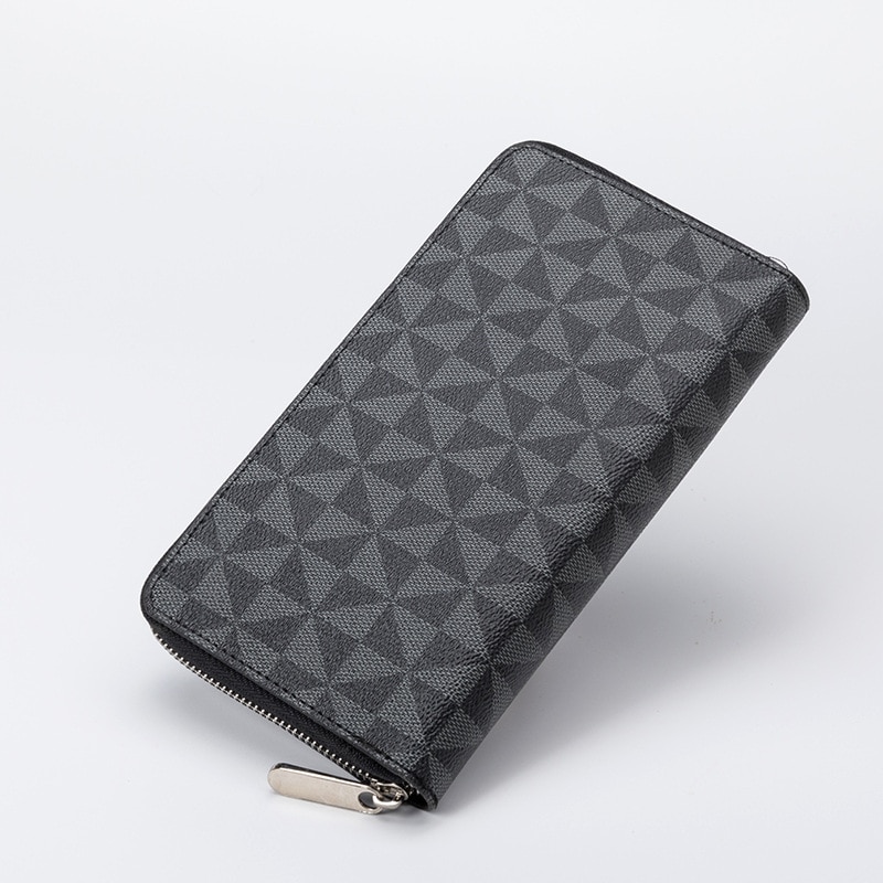 Printed Double Zipper Long Wallet