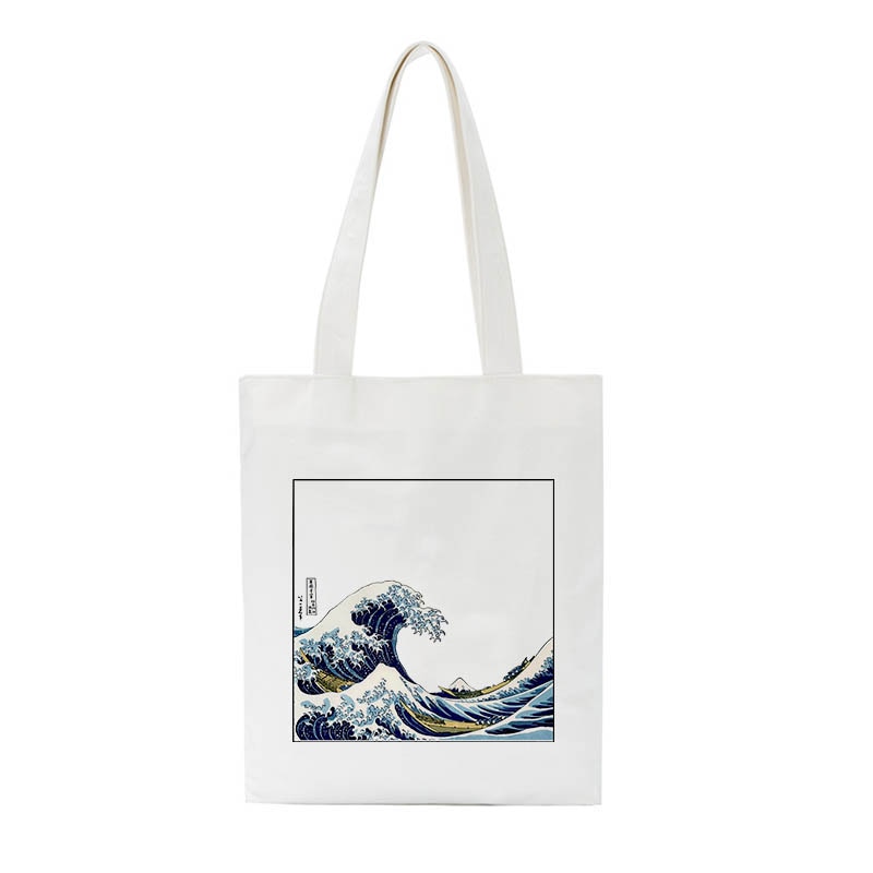 wave print shopper bag