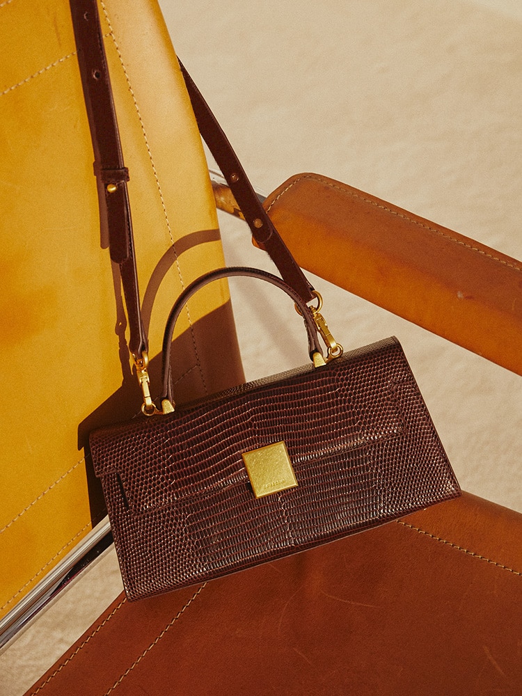 Retro Leather Lizard Pattern One-shoulder Handbag