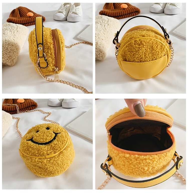 Smiley Kids Mini Round Shoulder Bag