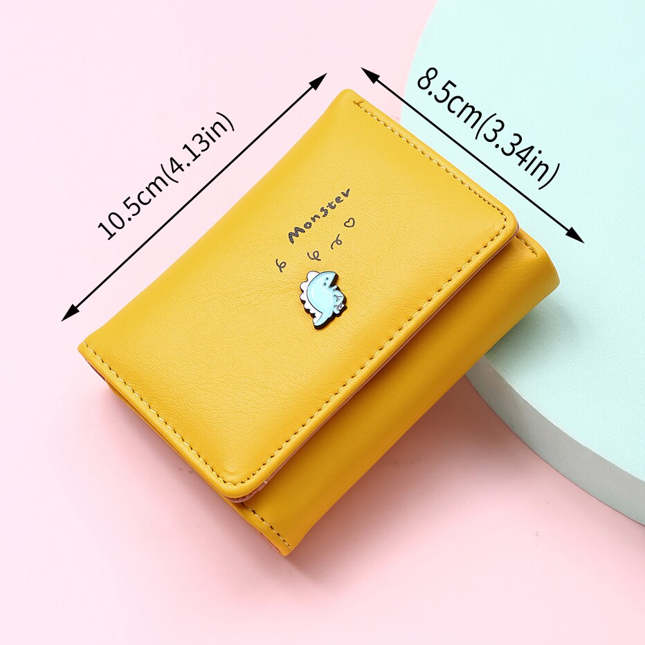 Short Cartoon Dinosaur Printed Wallet