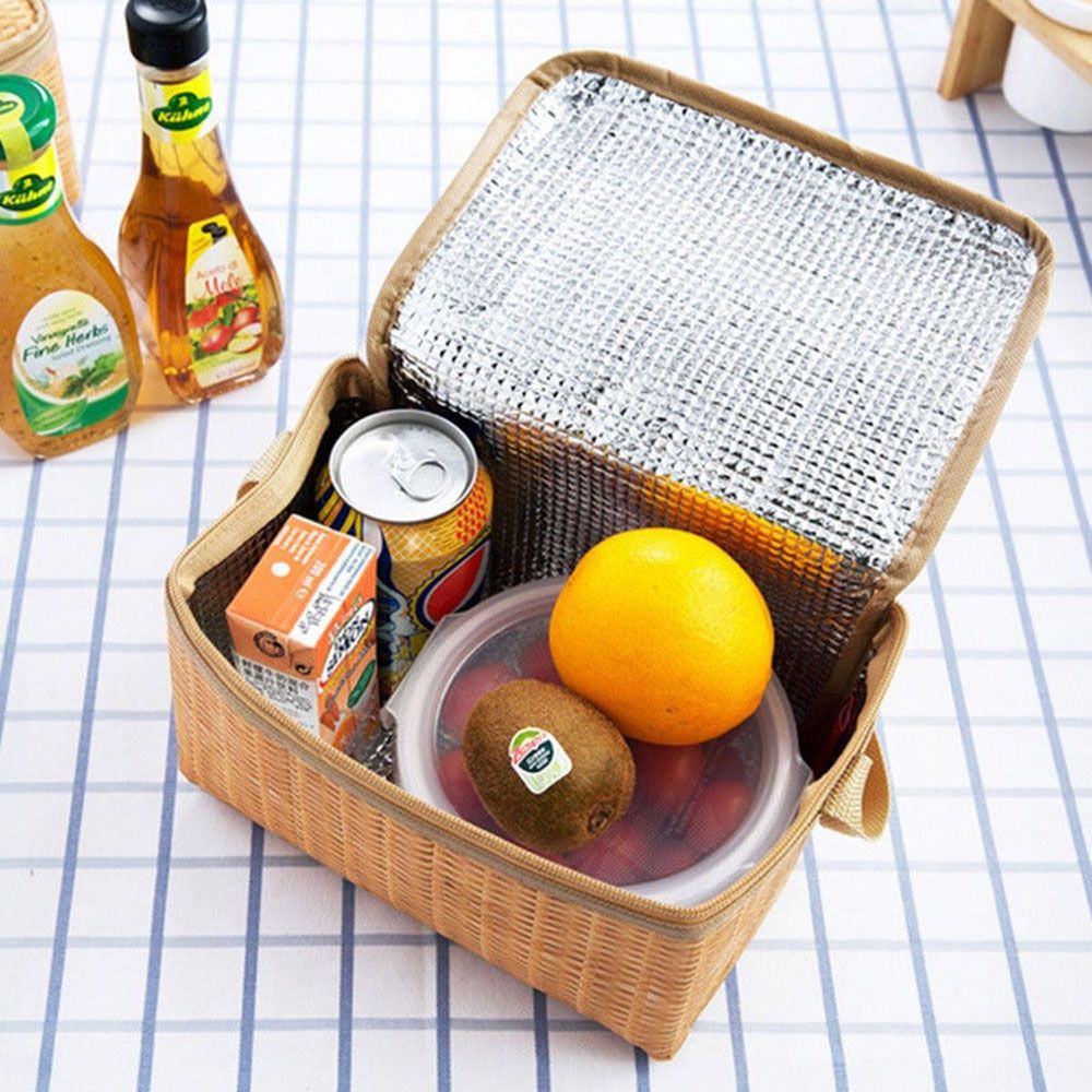 Artificial Rattan Lunch Bag