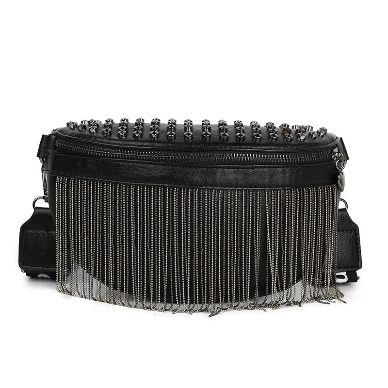Tassel Leather Large Capacity Crossbody Chest Bag