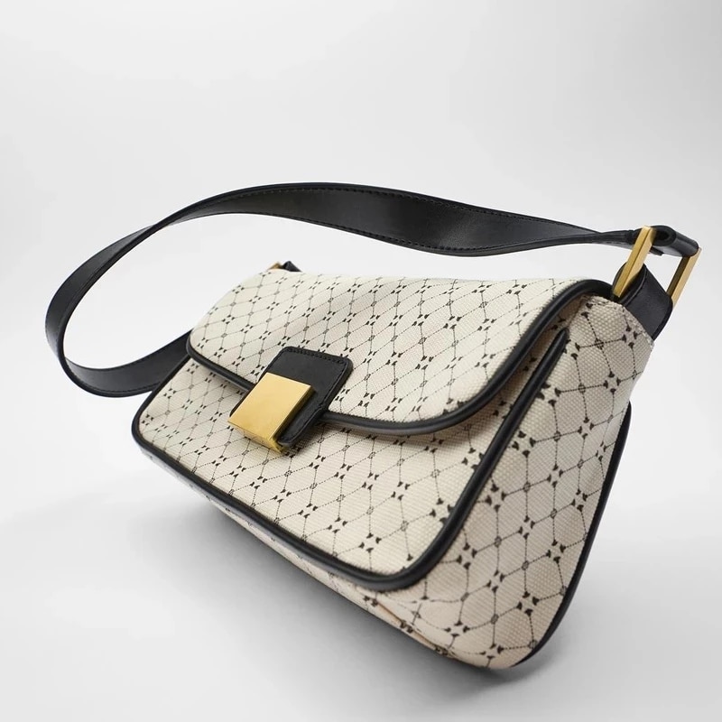 2022 Retro Print Strap Female Handbag