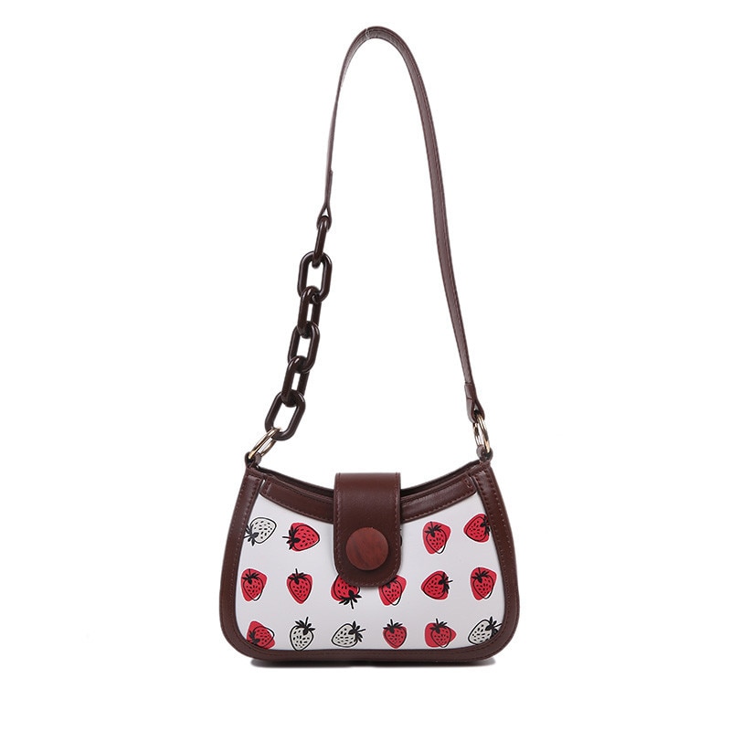 Cute Strawberry Zipper Shoulder Bag