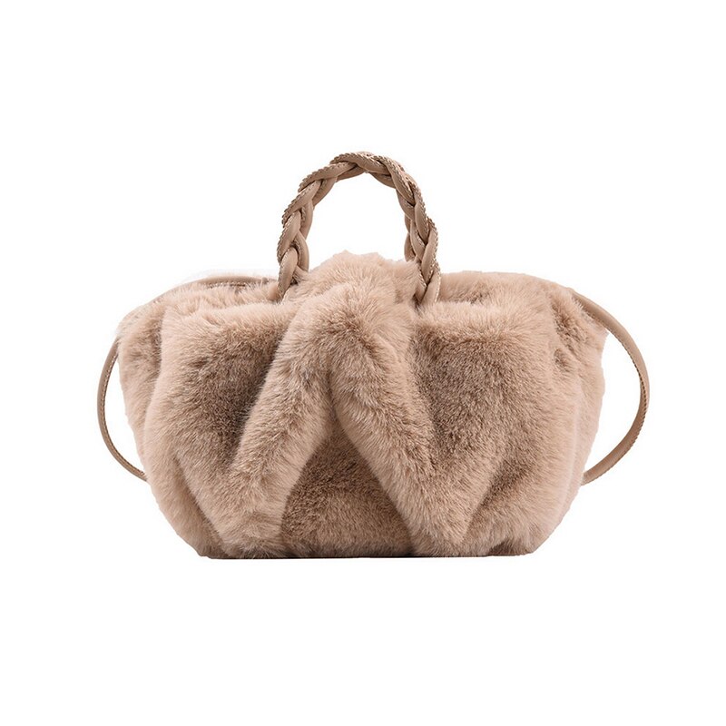 Female Faux Rabbit Fur Handbag
